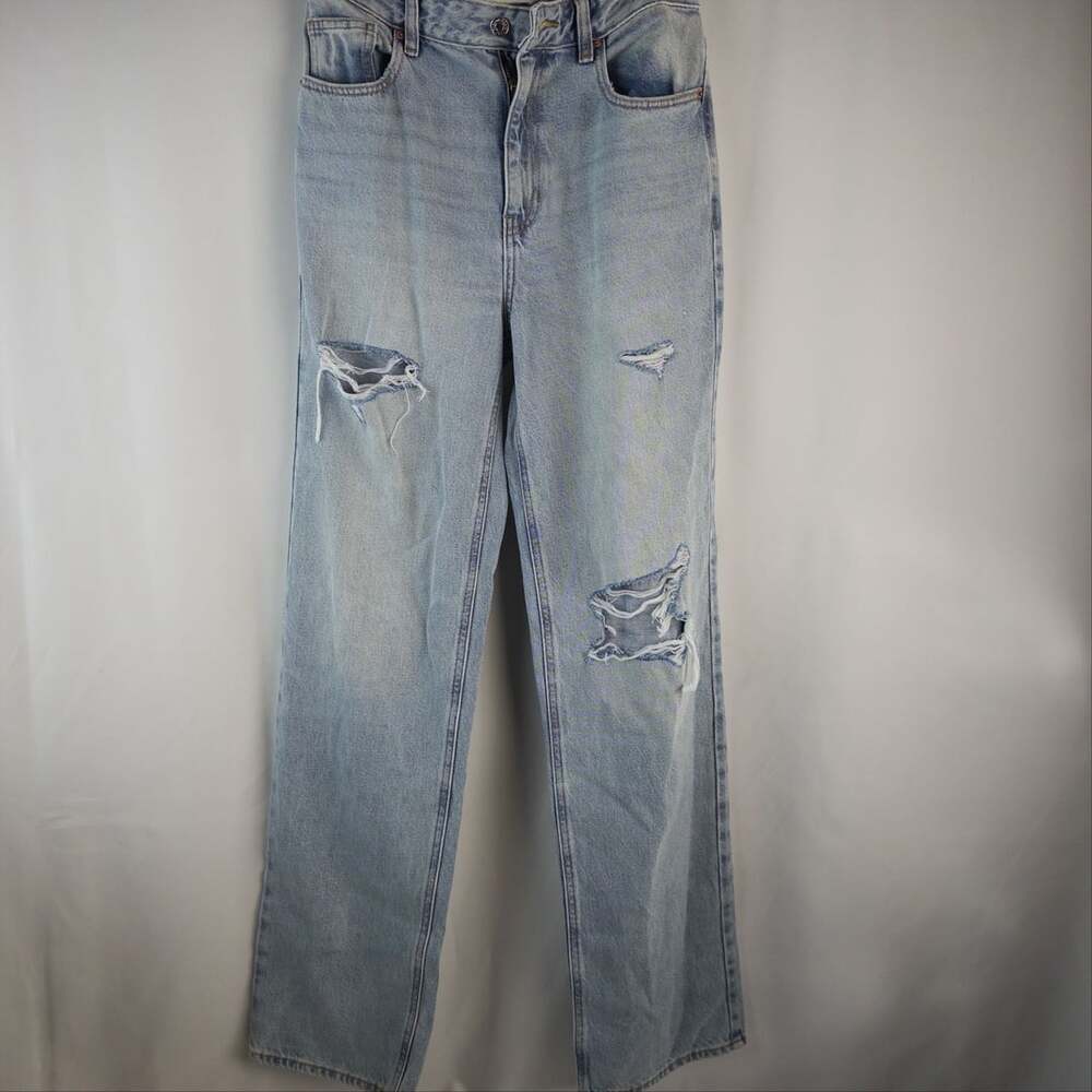 PacSun Light Wash Distressed Boyfriend Jeans Size 27 Blue Denim